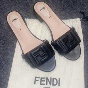 Fendi embossed FF Motiff slip on sandals